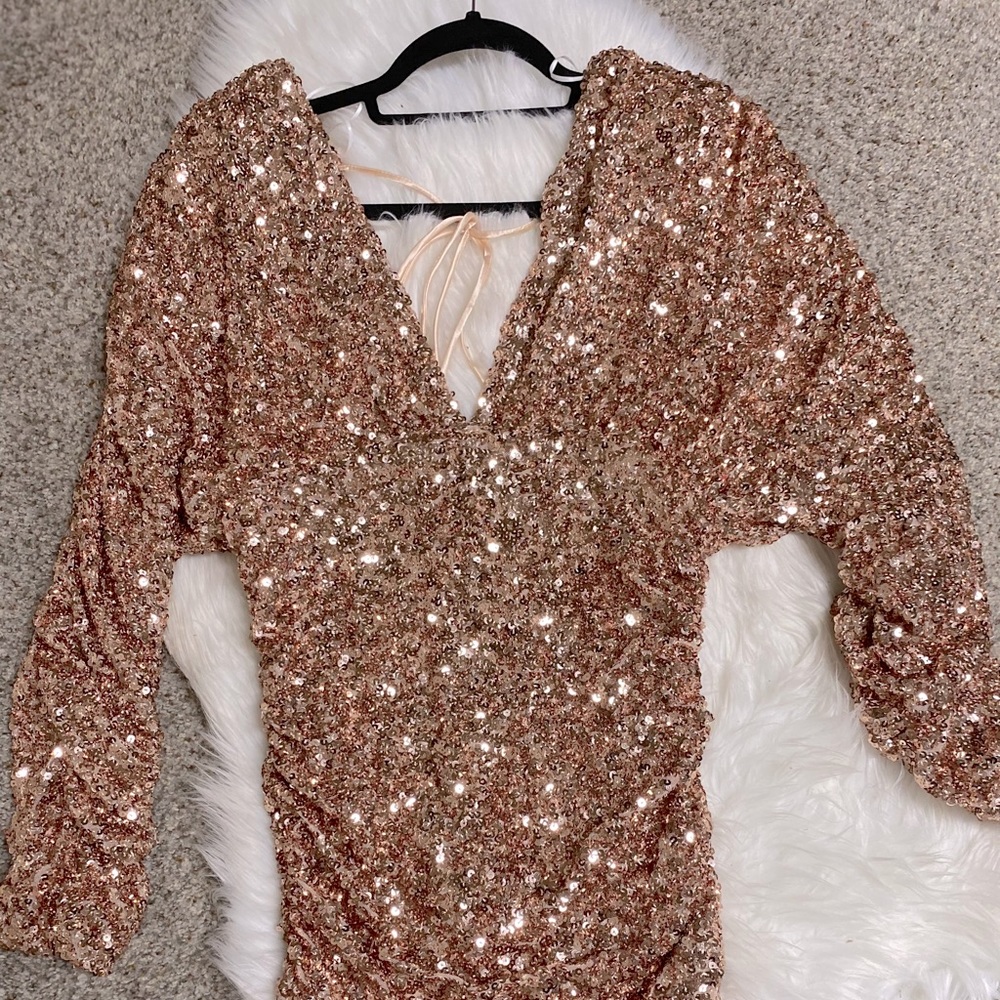 Rose Gold Sequin Dress